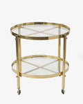1970s round brass trolley