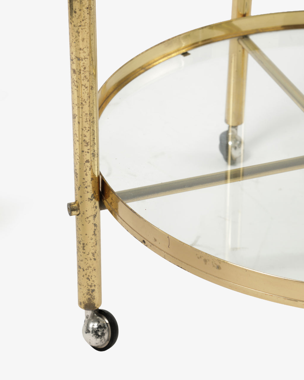 1970s round brass trolley
