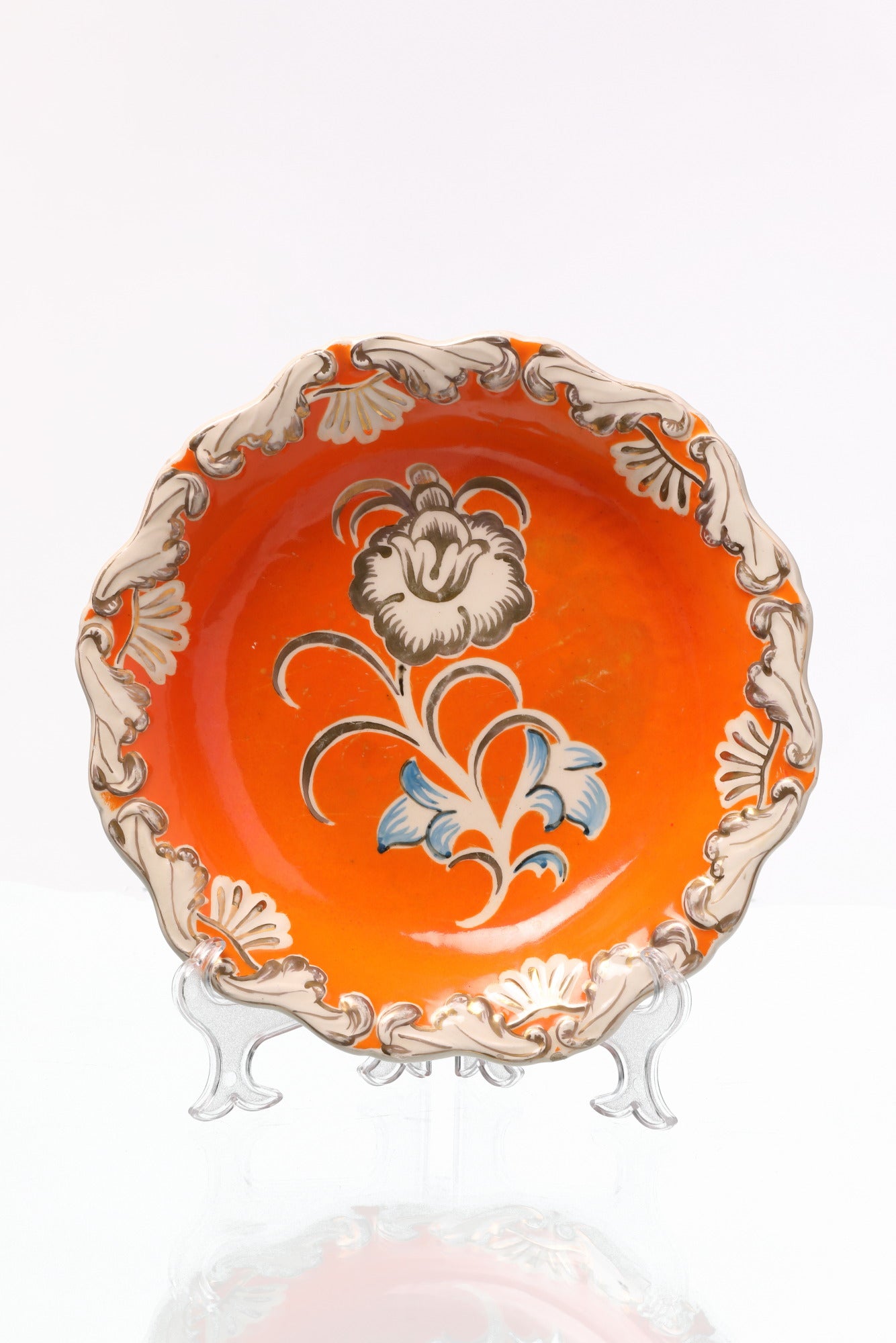 Orange ceramic centerpiece from the 50s