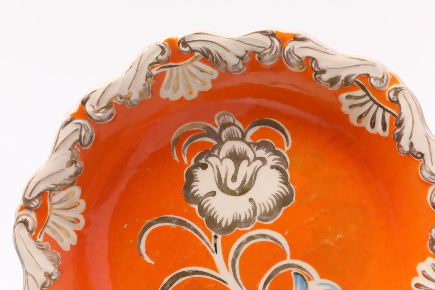 Centrotavola anni 50 ceramica arancio