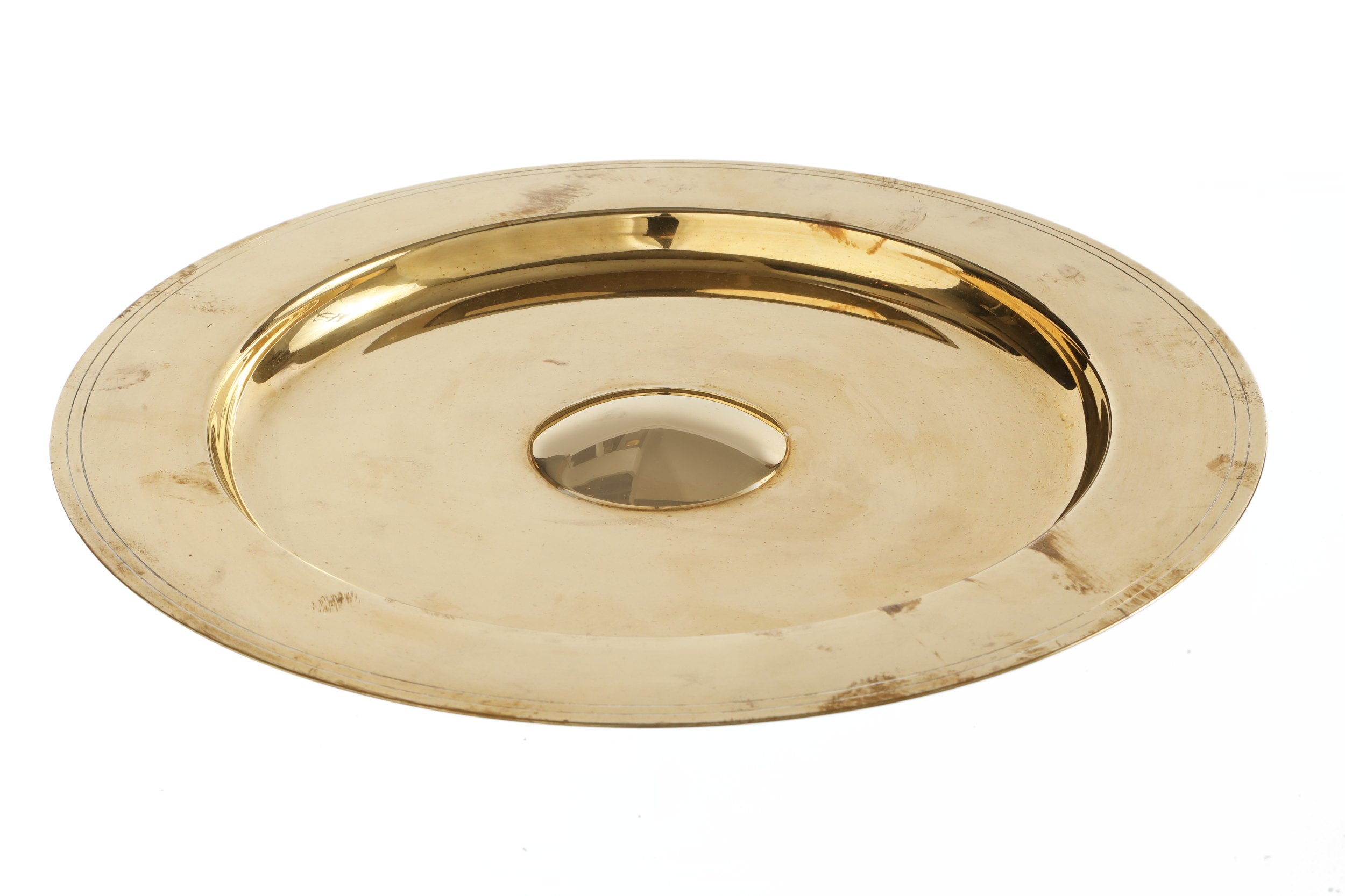 Centrotavola anni 70 rotondo ottone