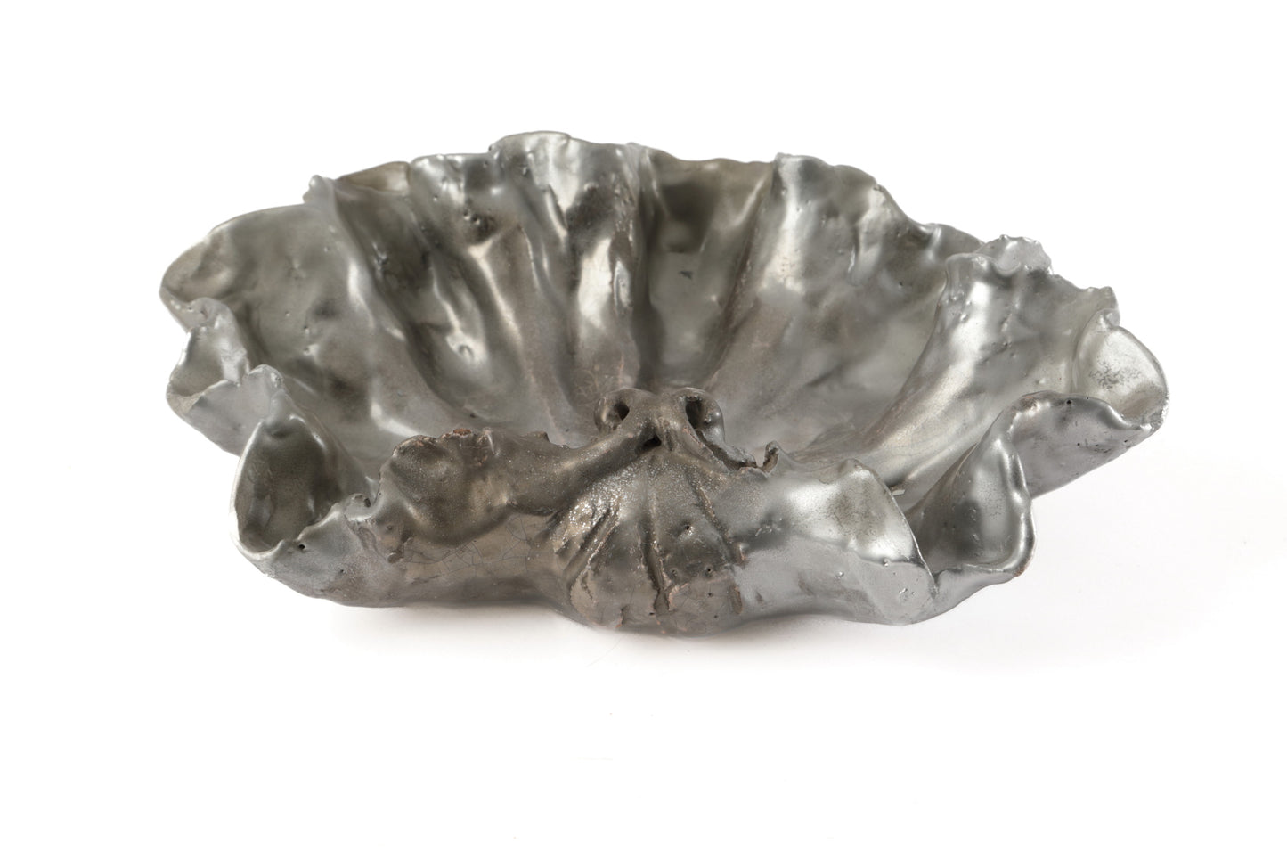 Ulisse Pagliari silver-plated ceramic centerpiece from the 1950s
