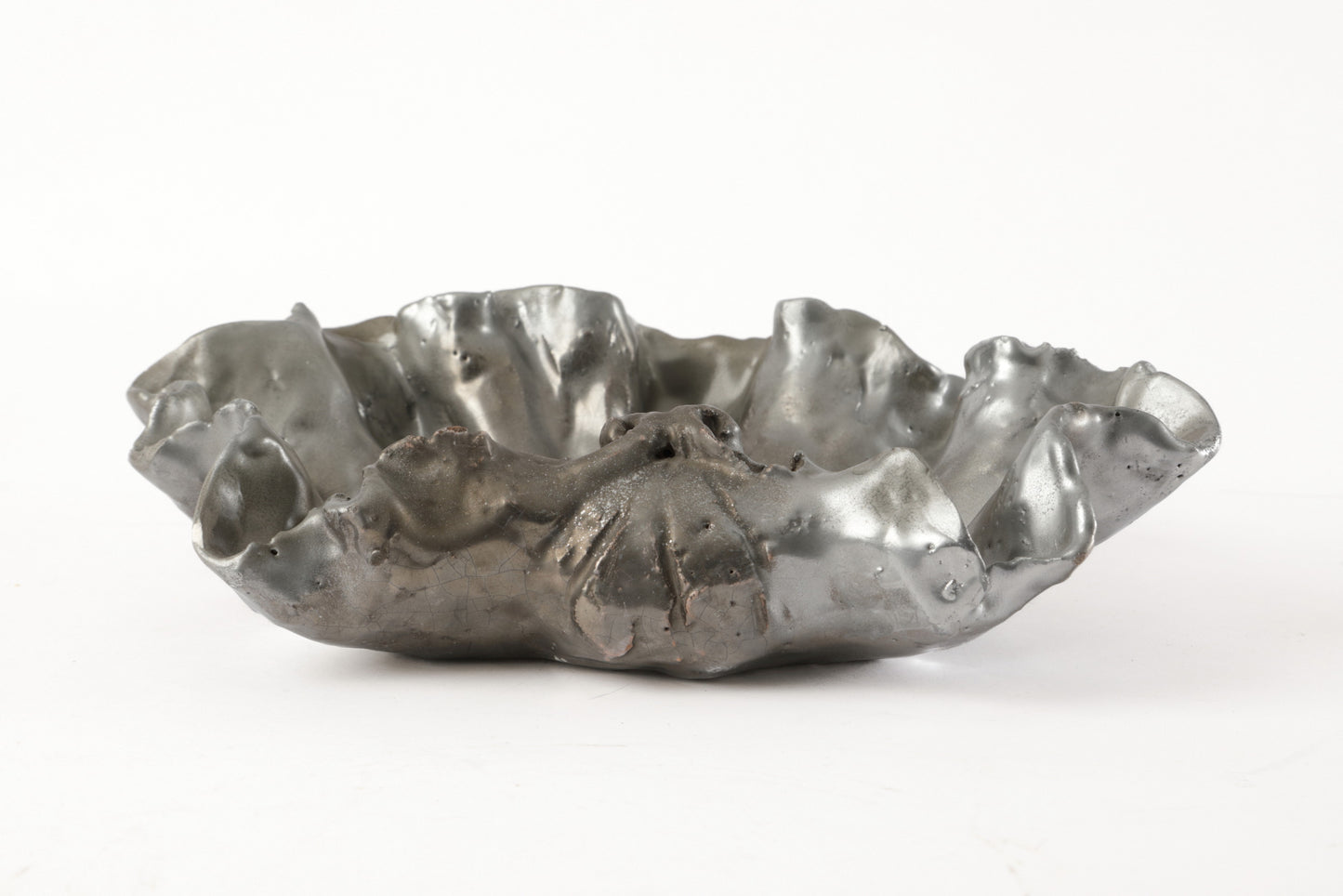 Ulisse Pagliari silver-plated ceramic centerpiece from the 1950s