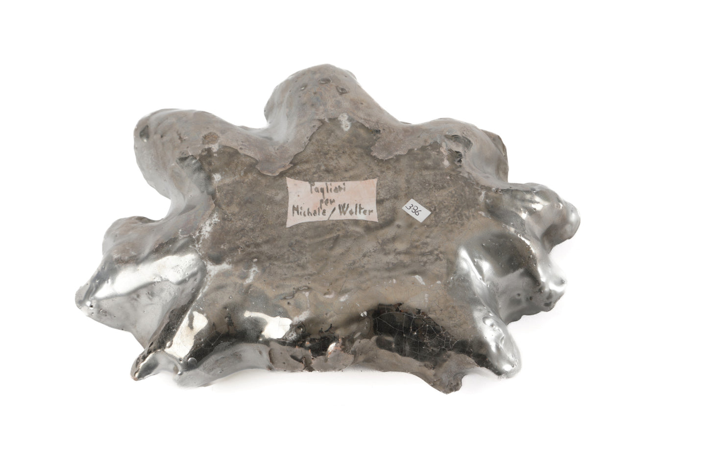 Ulisse Pagliari silver-plated ceramic centerpiece from the 1950s