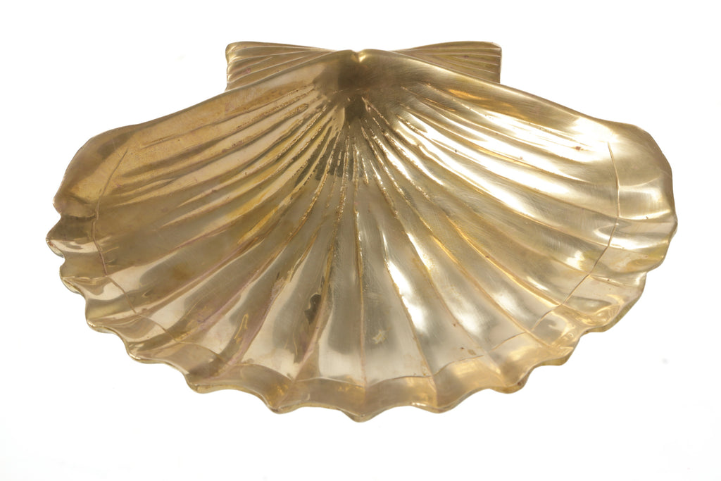 1970s brass fusion shell centrepiece
