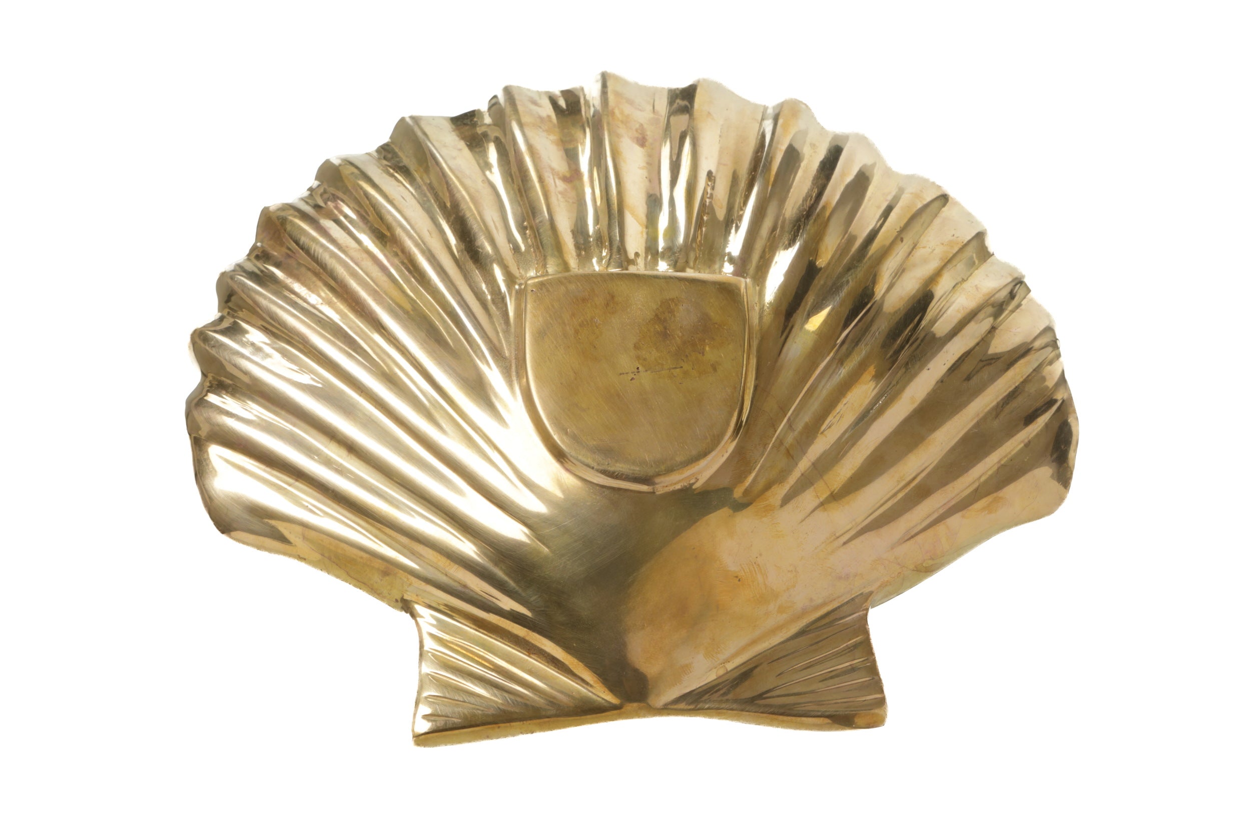 1970s brass fusion shell centrepiece