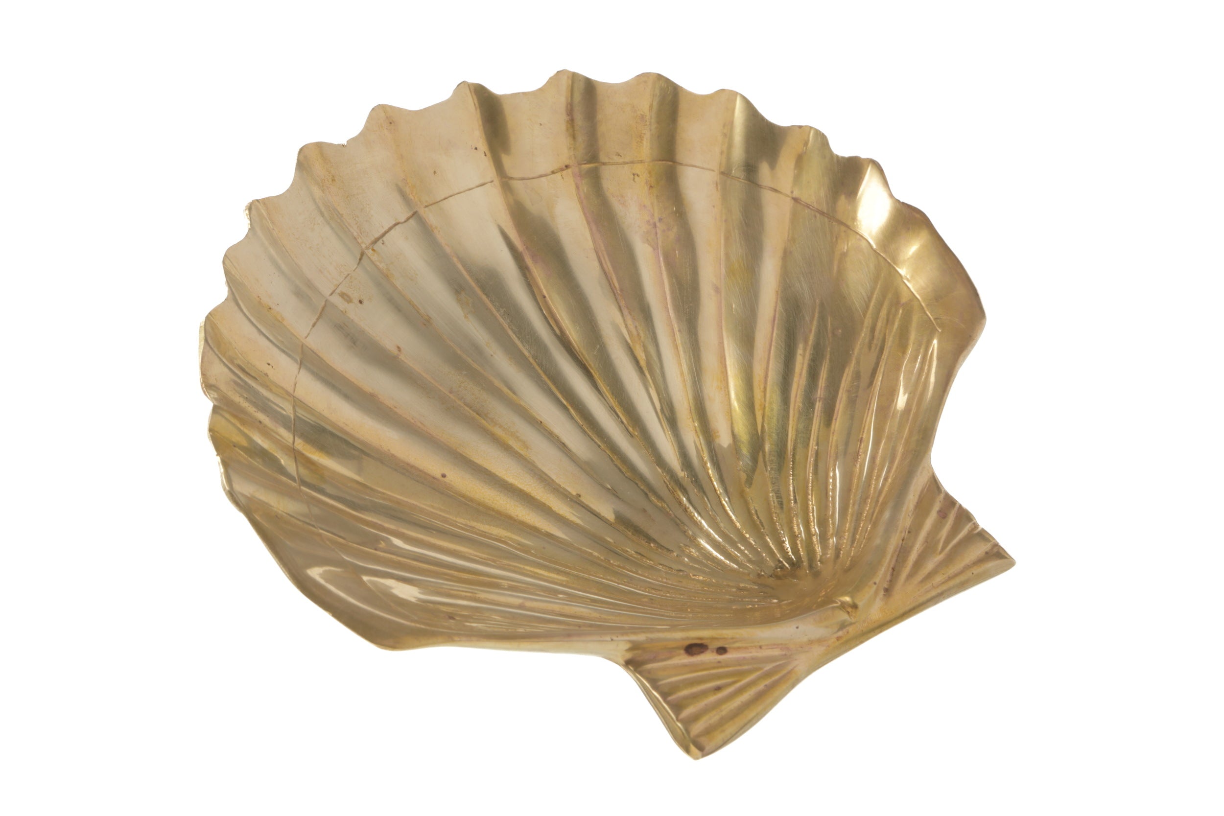 1970s brass fusion shell centrepiece