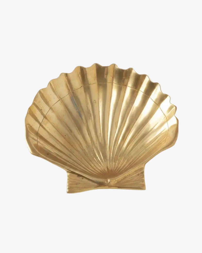 1970s brass fusion shell centrepiece