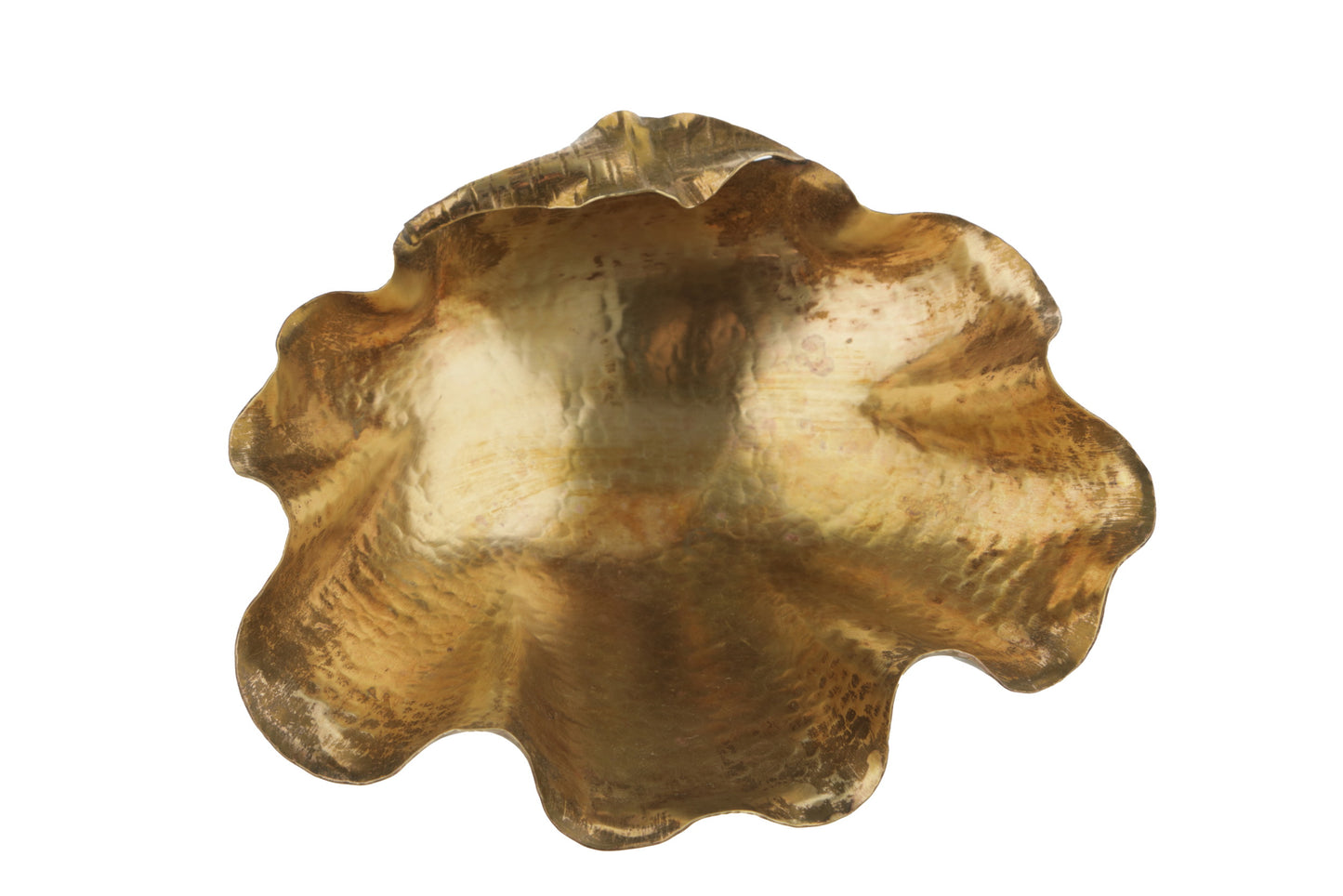 Hammered brass shell centerpiece from the 70s