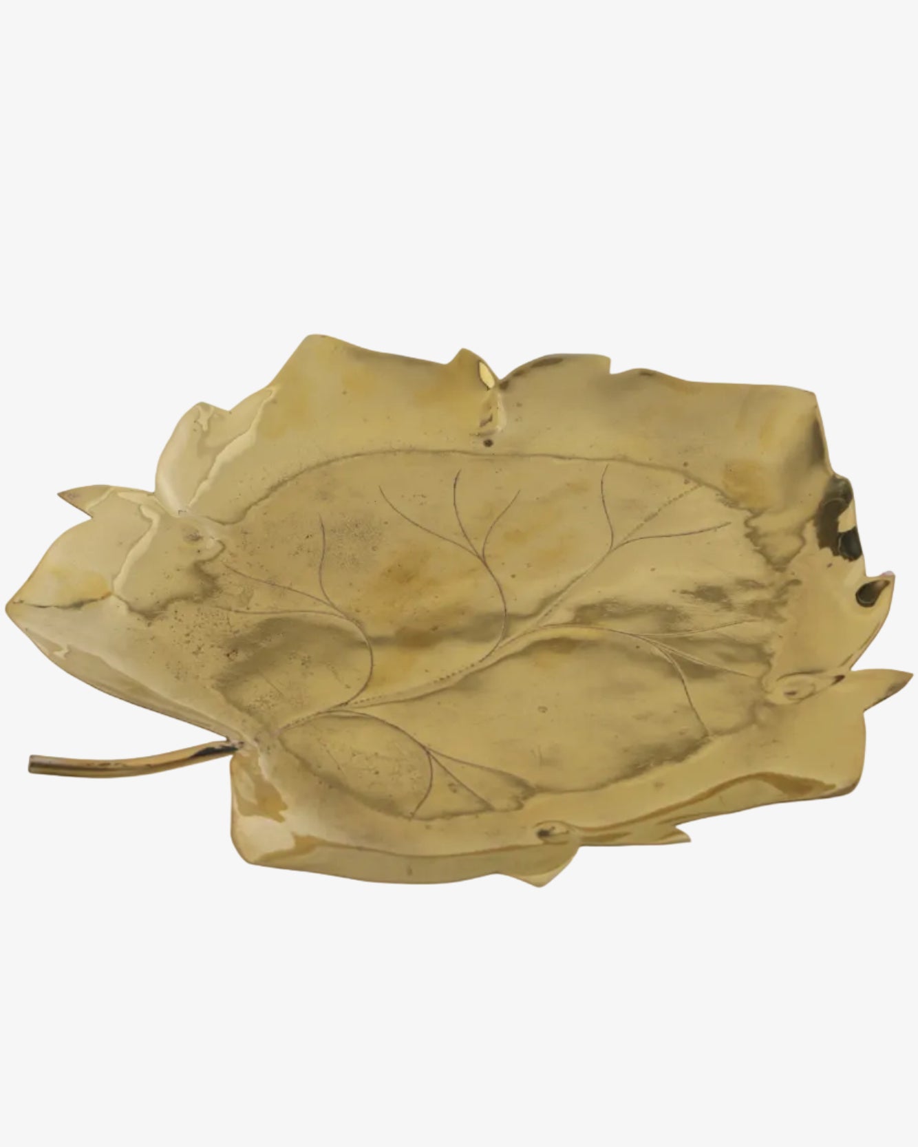 1970s brass leaf centrepiece
