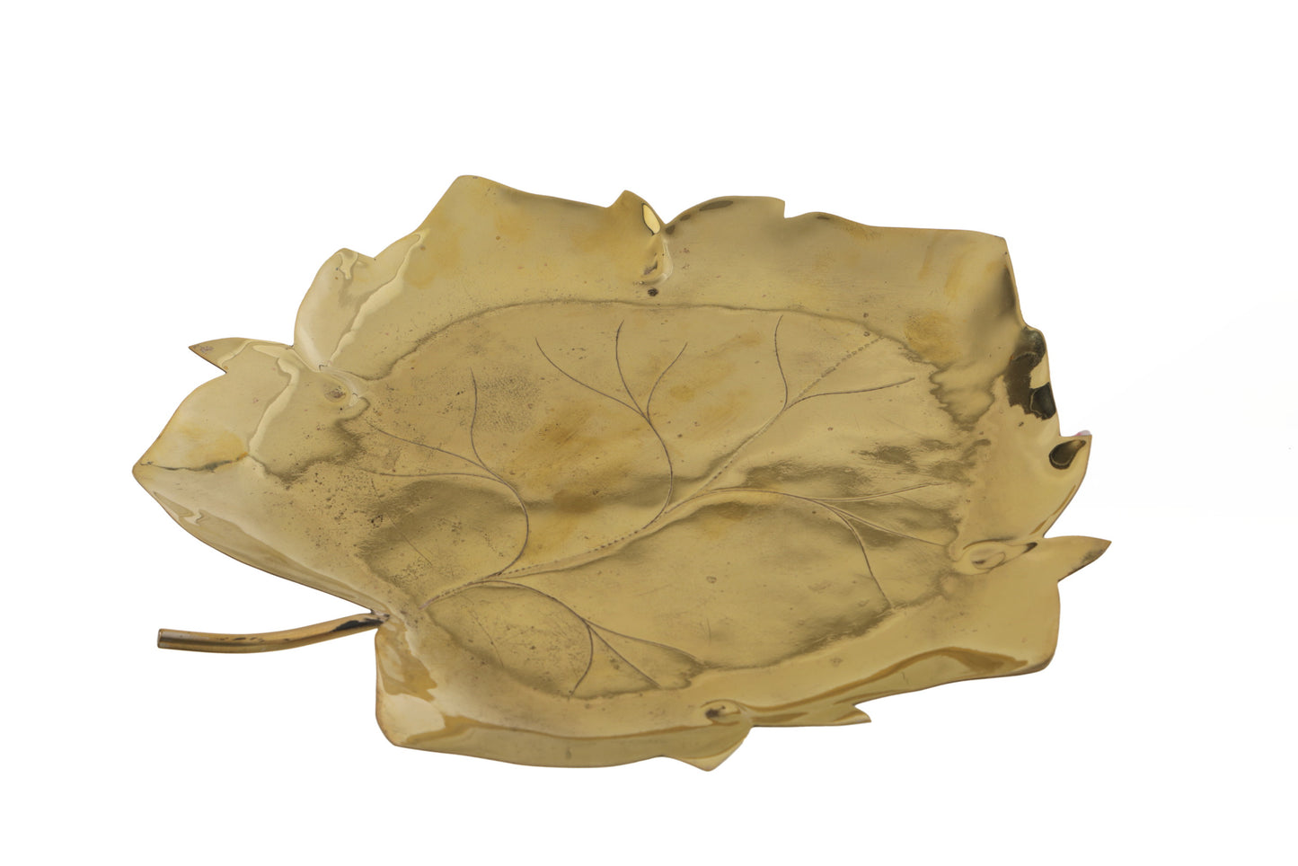 1970s brass leaf centrepiece