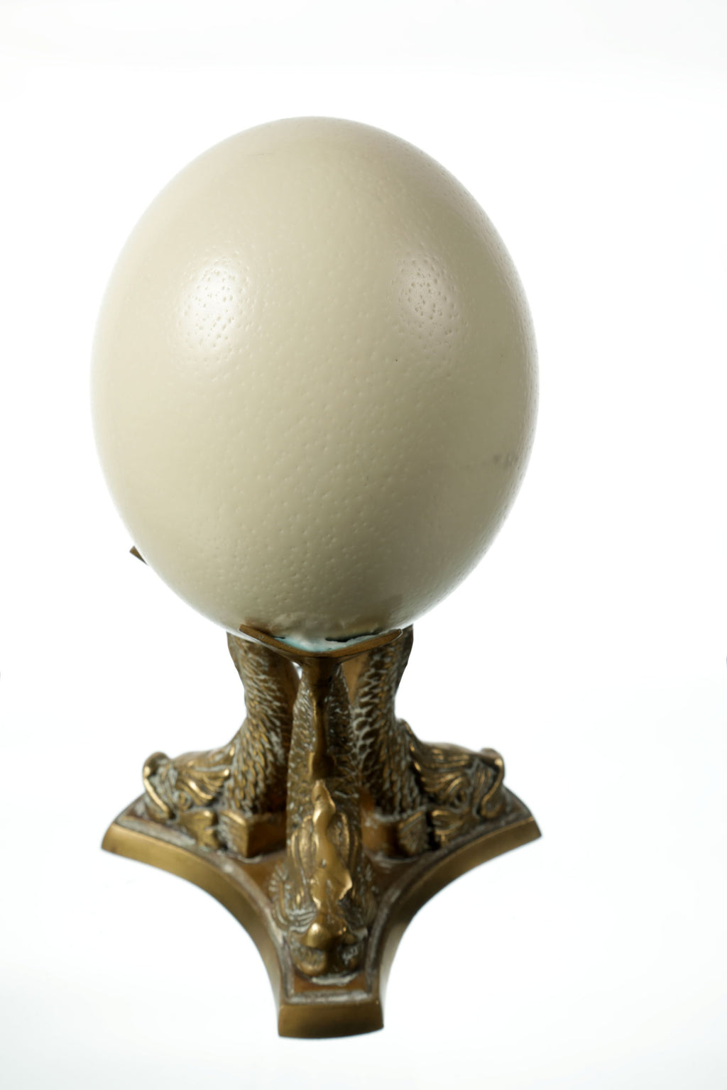 Egg centerpiece with brass base
