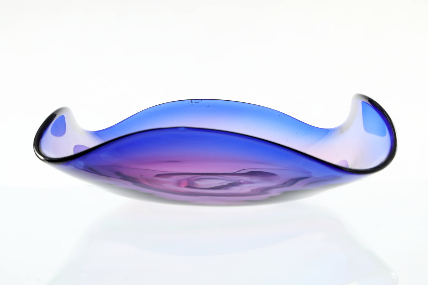 Purple and blue Murano glass centerpiece