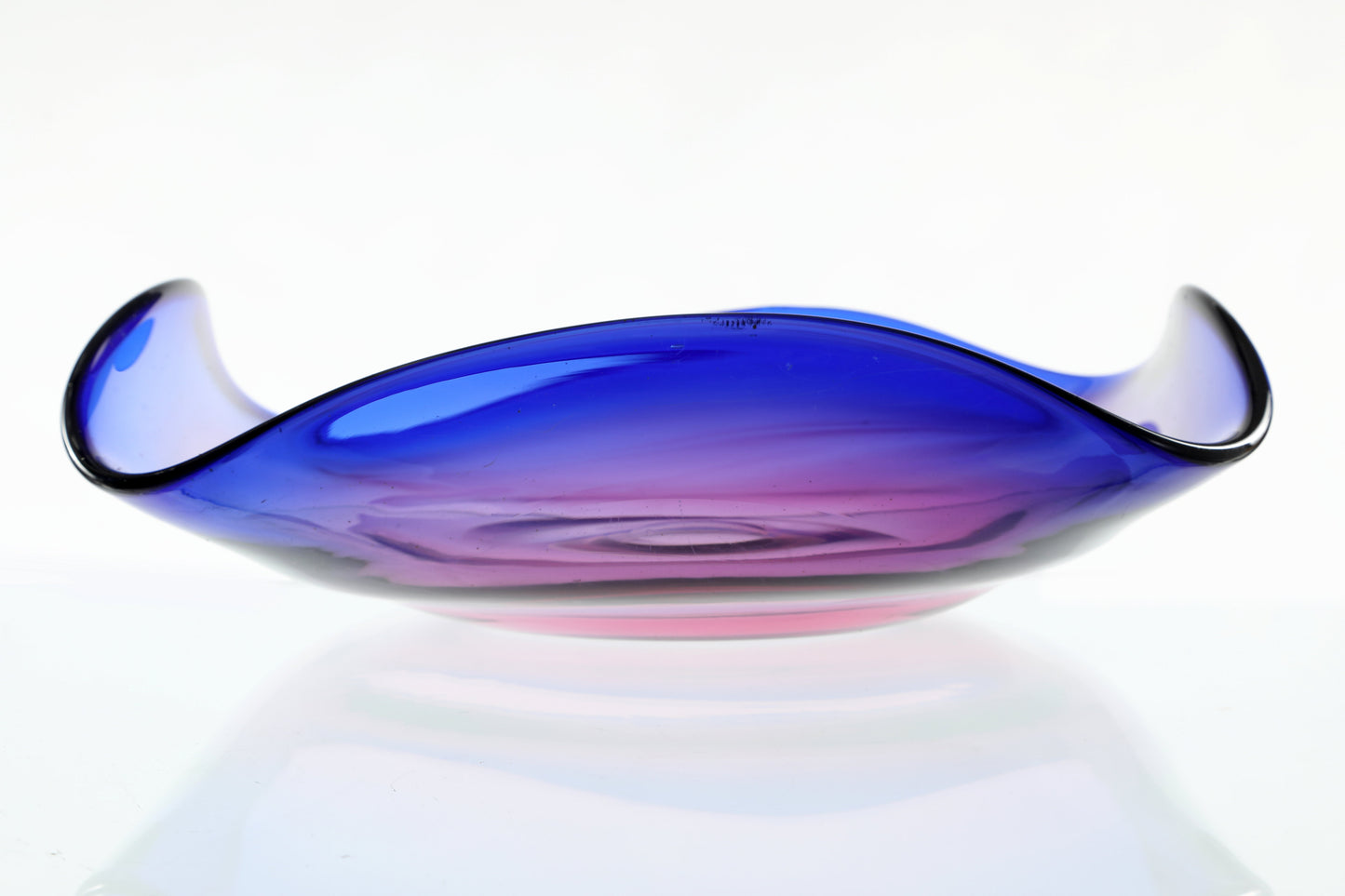 Purple and blue Murano glass centerpiece