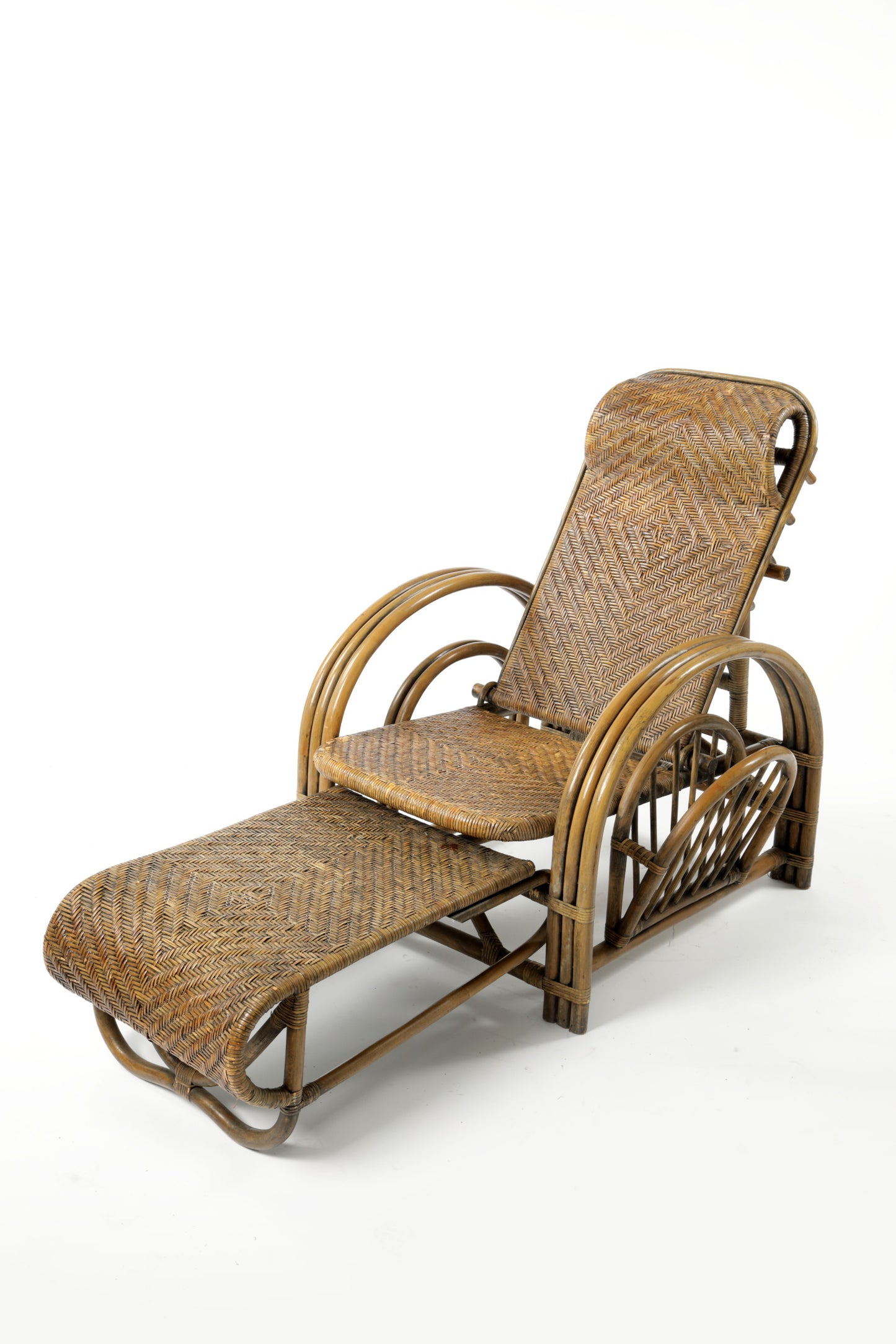 Rattan chaise longue from the 60s