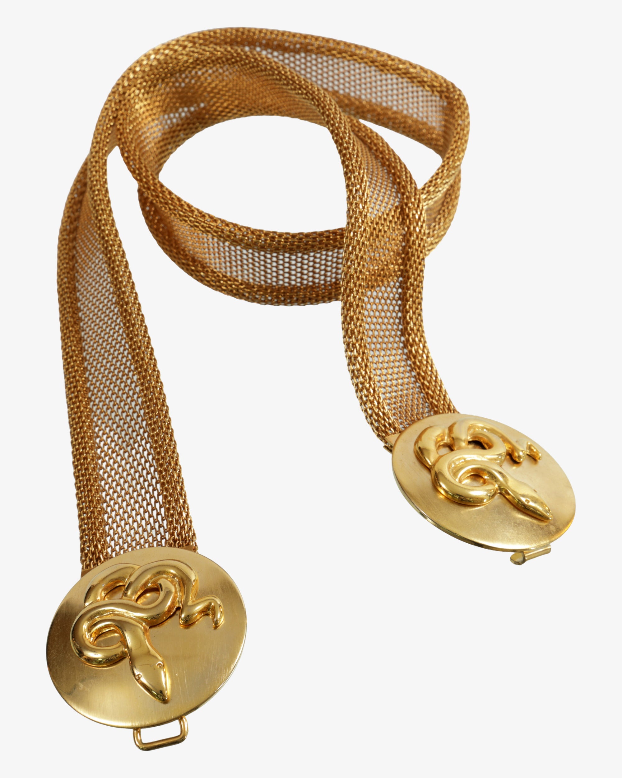 Cintura anni 80 metallo dorato serpenti