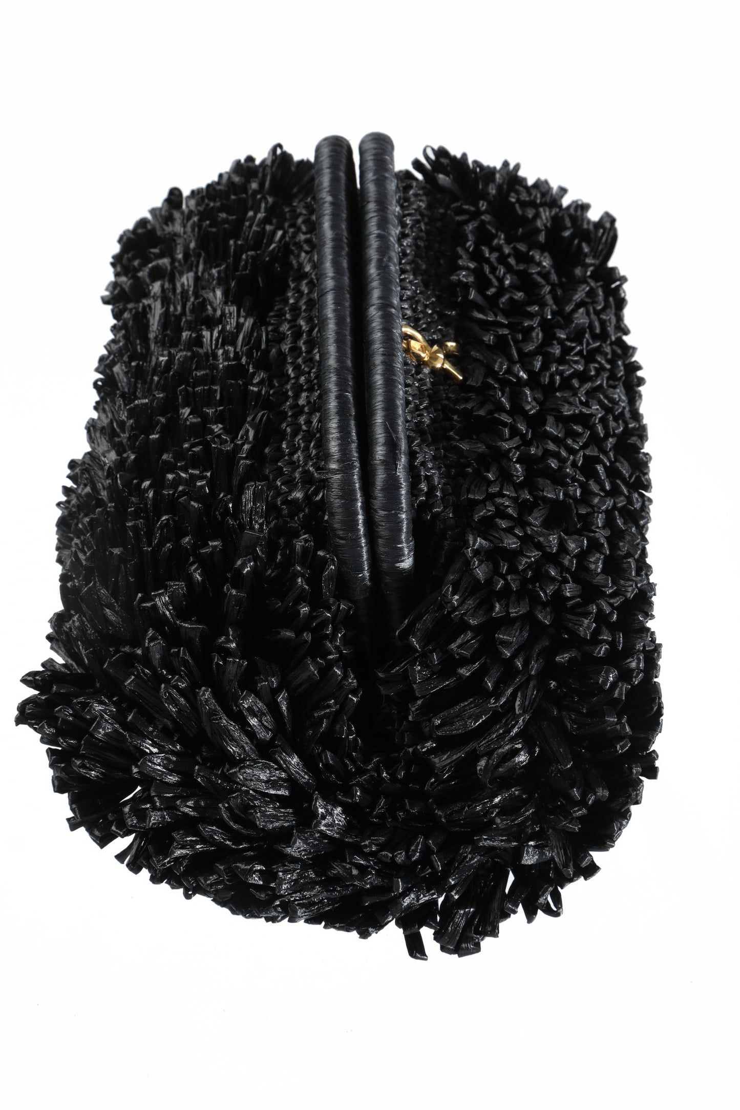 Roberta Di Camerino clutch in fringed black raffia