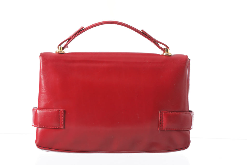 Clutch pelle anni 70 rosso rubino