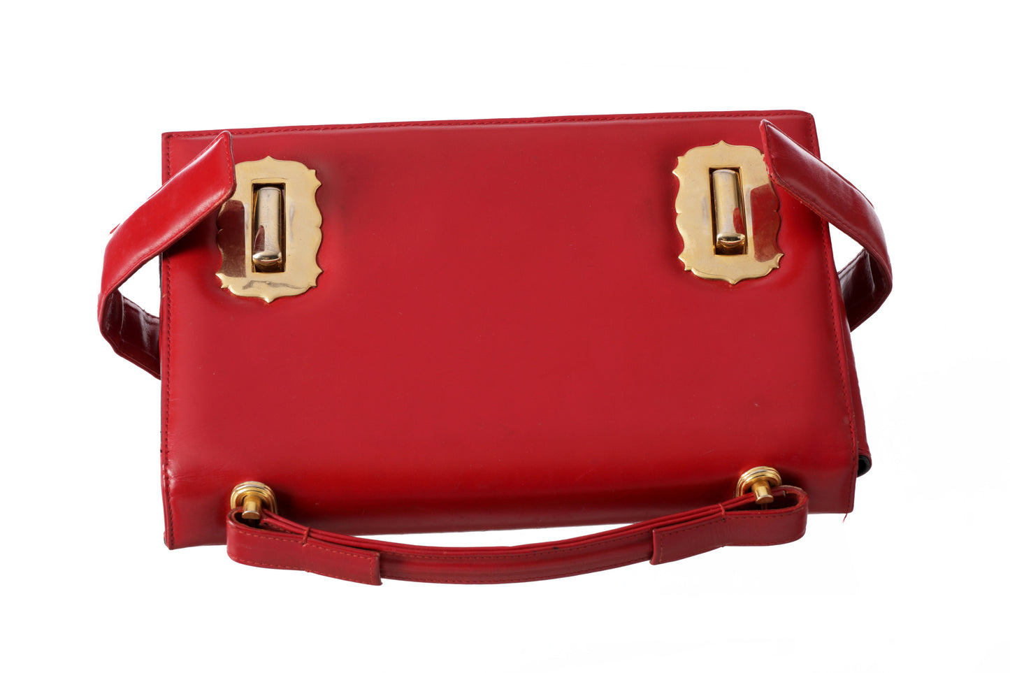 70s leather clutch, golden hardware