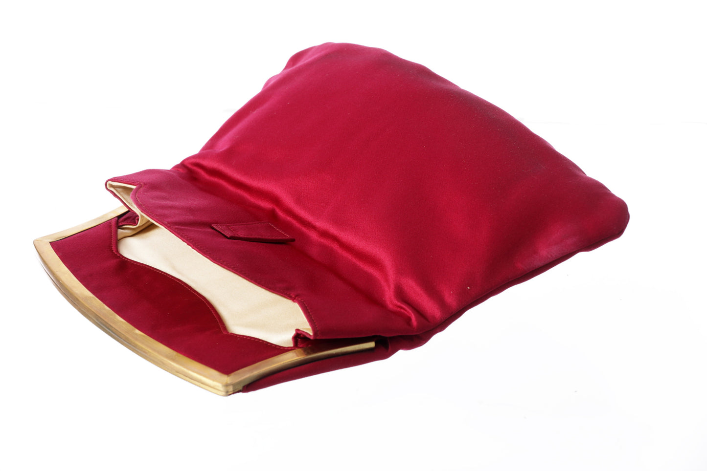 60s red silk clutch