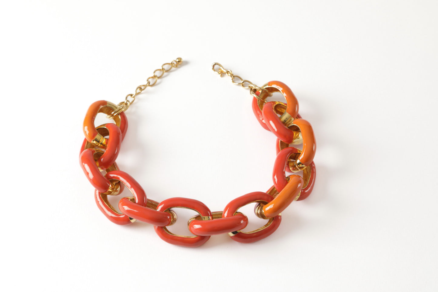 Collana Catena smaltata corallo Kenneth Jay Lane