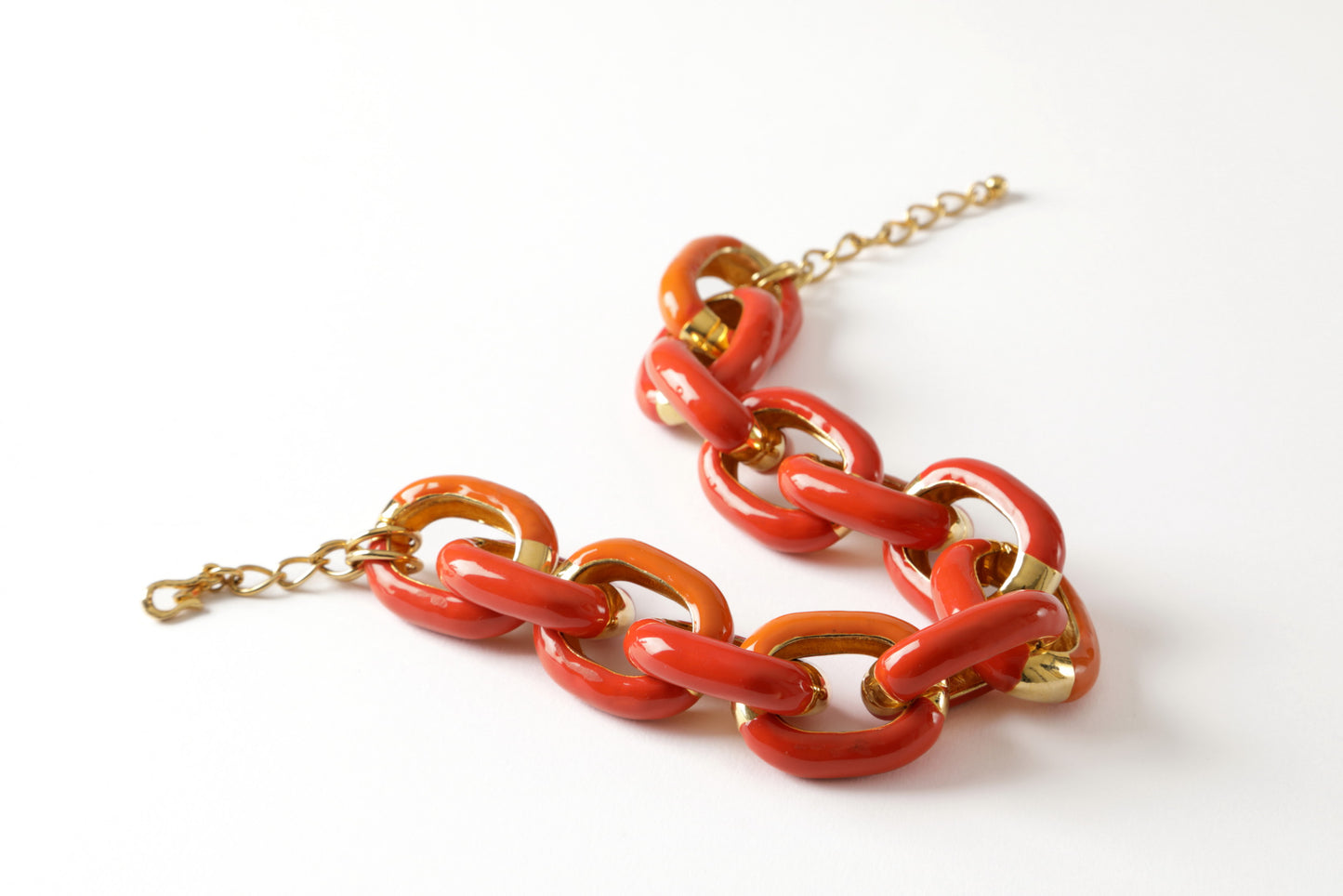 Collana Catena smaltata corallo Kenneth Jay Lane