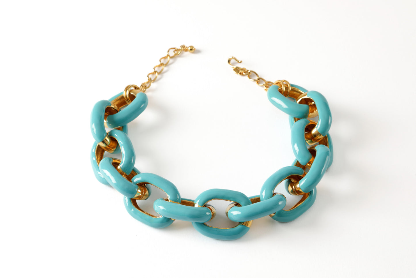 Collana Catena smaltata turchese Kenneth Jay Lane