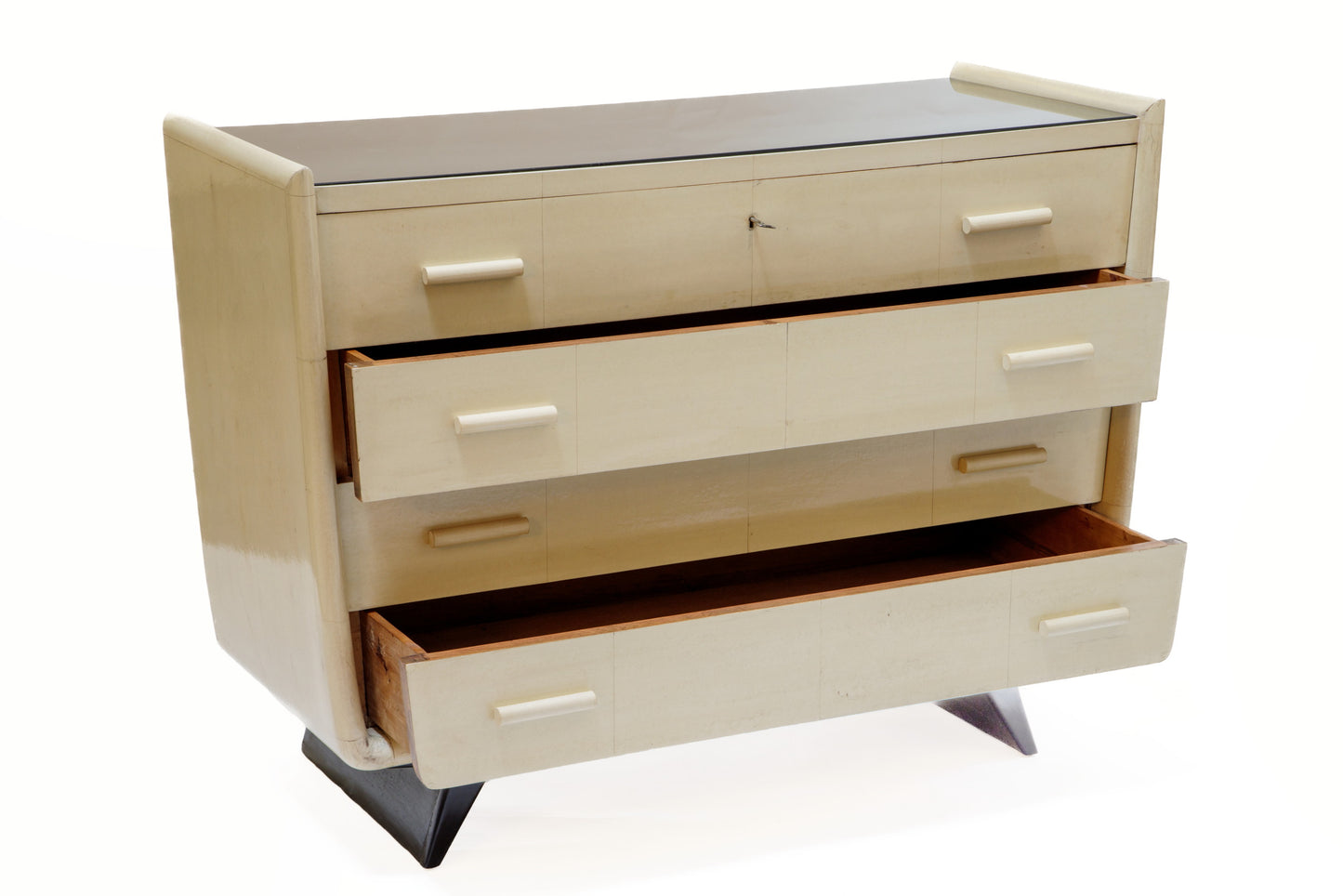 Comò pergamena anni 30 attribuibile a Guglielmo Ulrich x Valzania