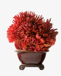Coral composition oriental vase