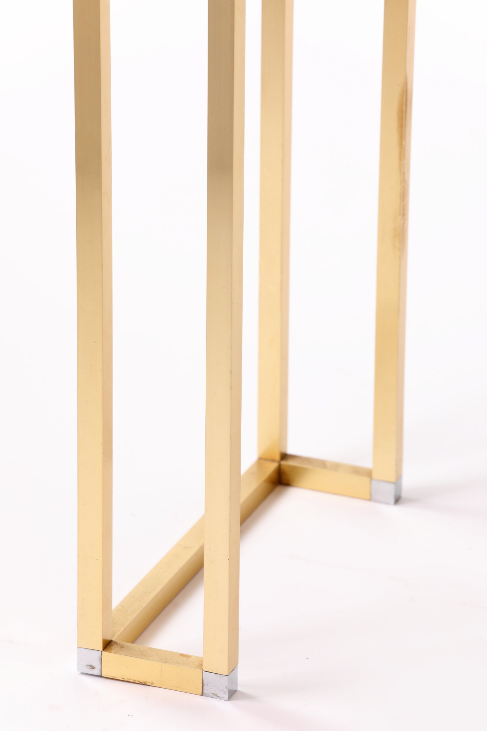 Willy Rizzo console table in briar root, metal and brass from the 1970s