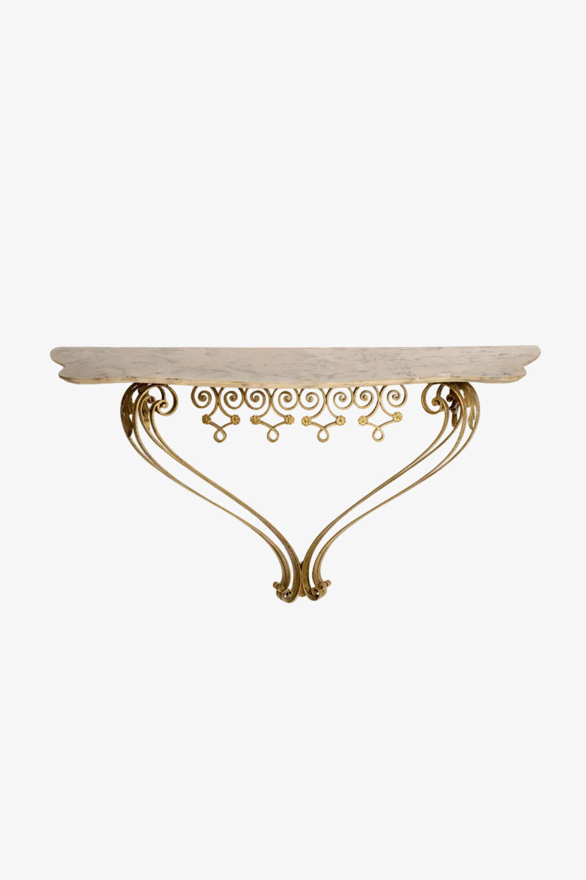 Console attributed to Pier Luigi Colli pink marble 60s