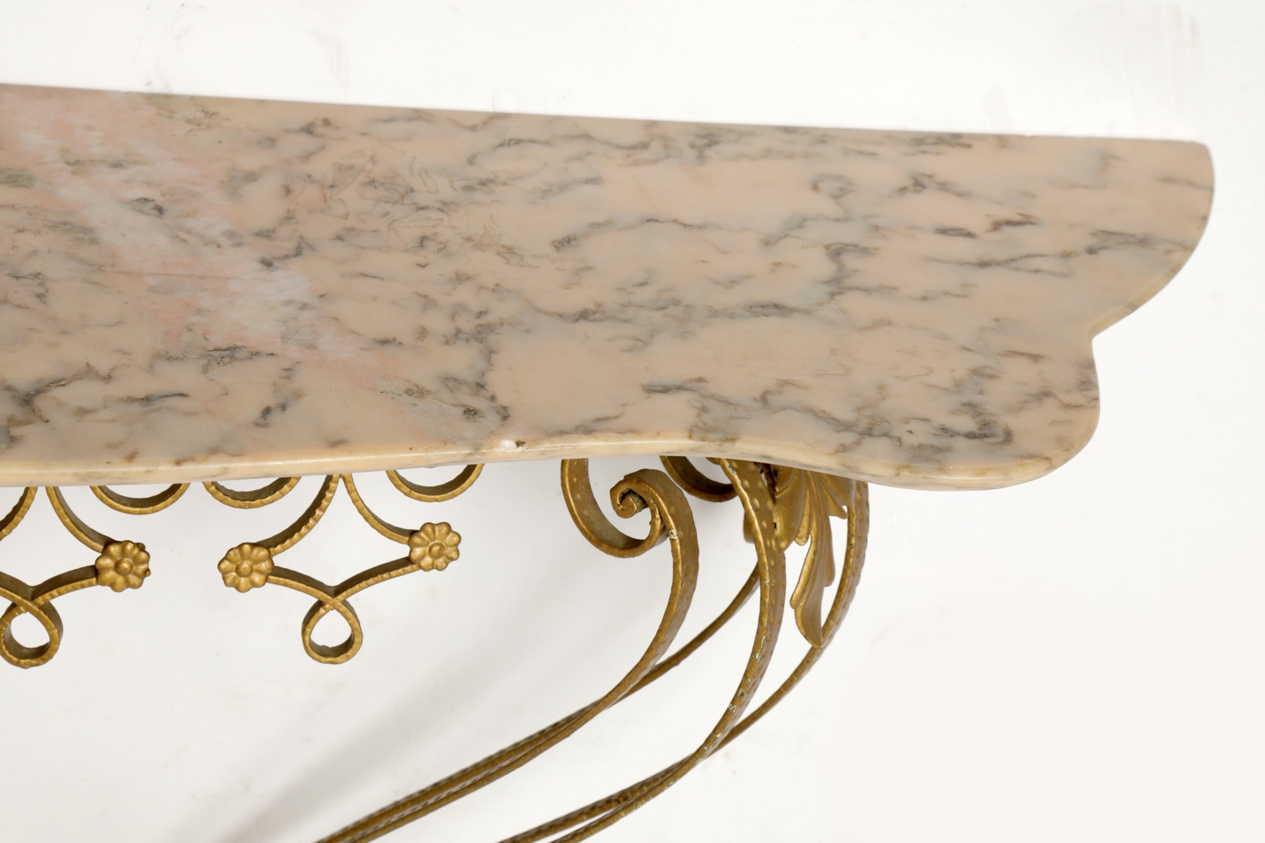 Console attributed to Pier Luigi Colli pink marble 60s