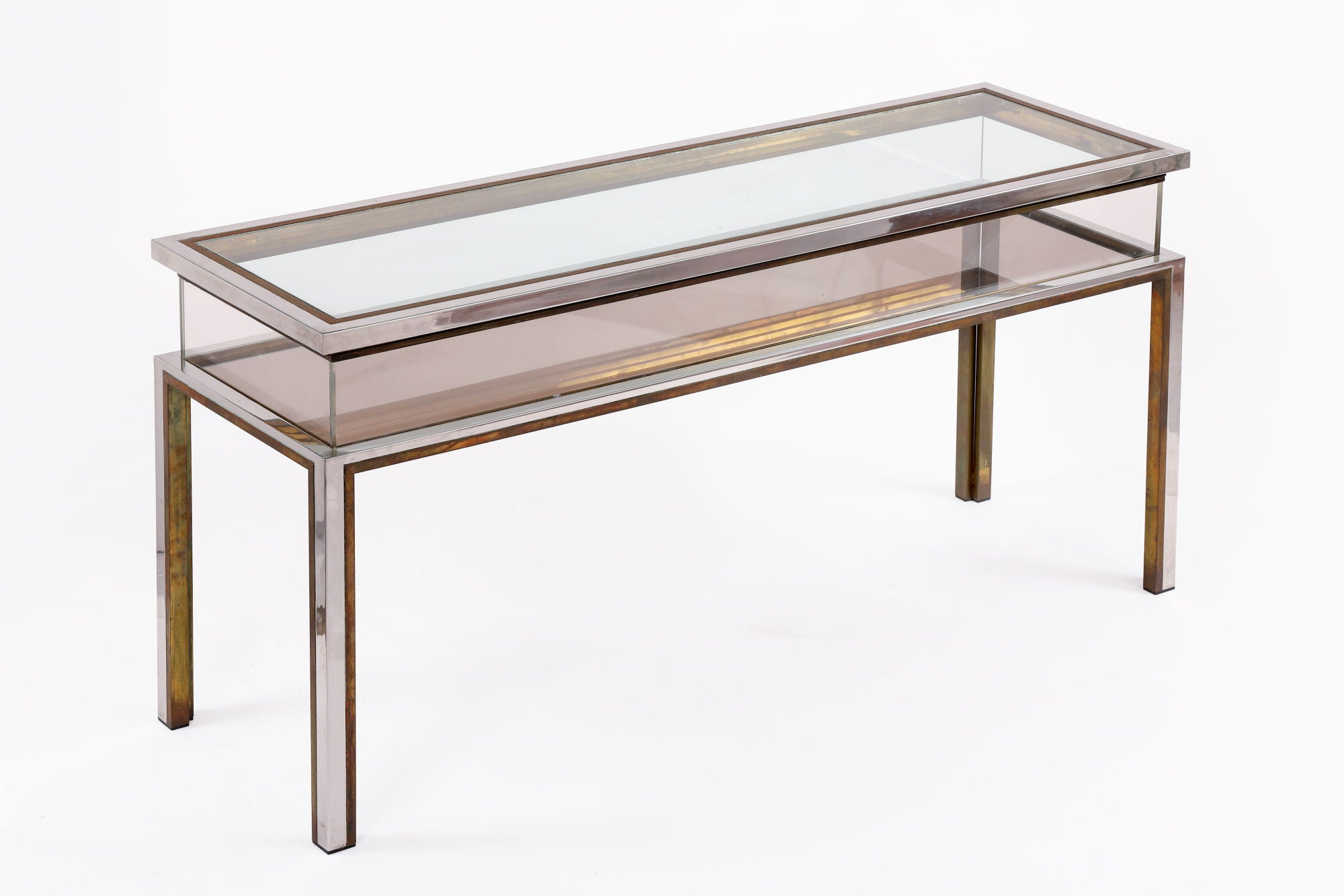 Console with sliding display case from the 70s