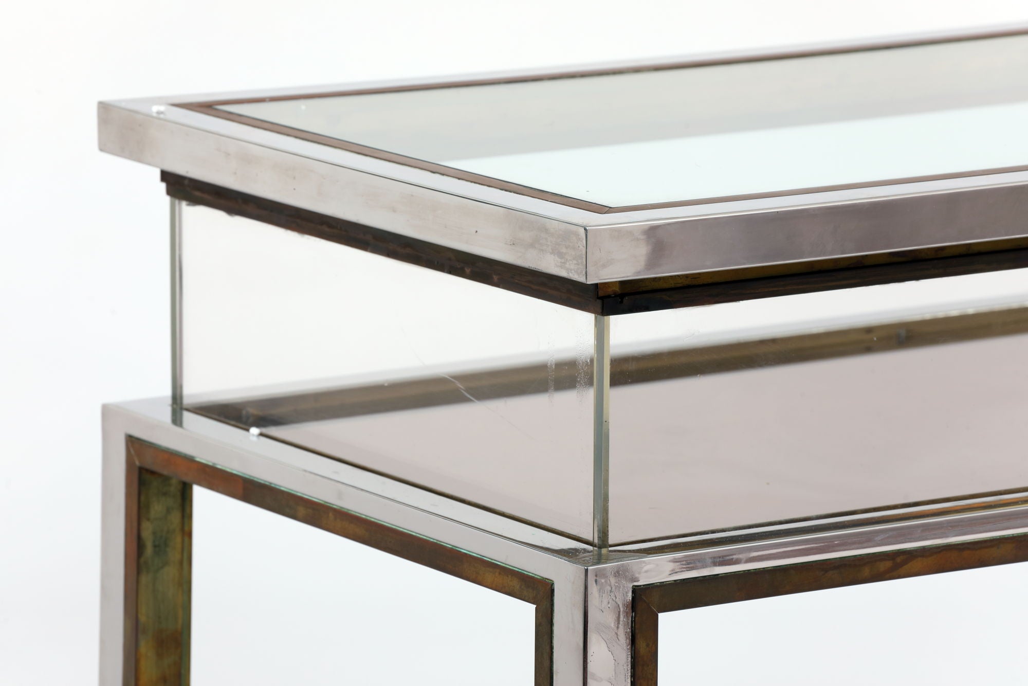 Console with sliding display case from the 70s