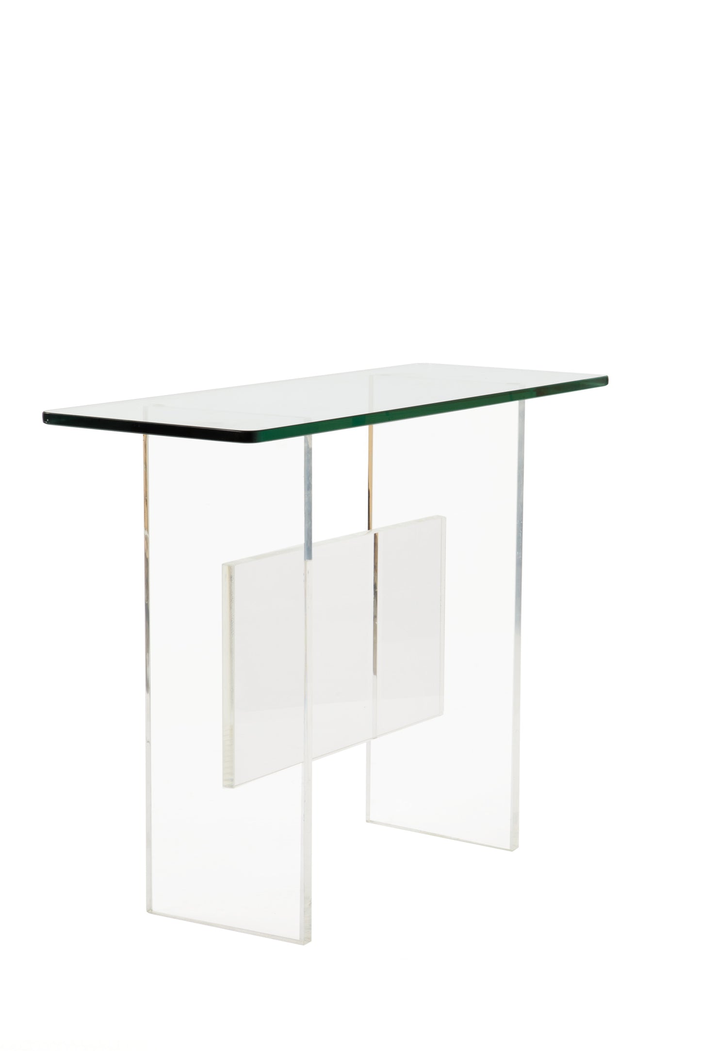 1970s crystal and plexiglass console attributable to Sandro Petti