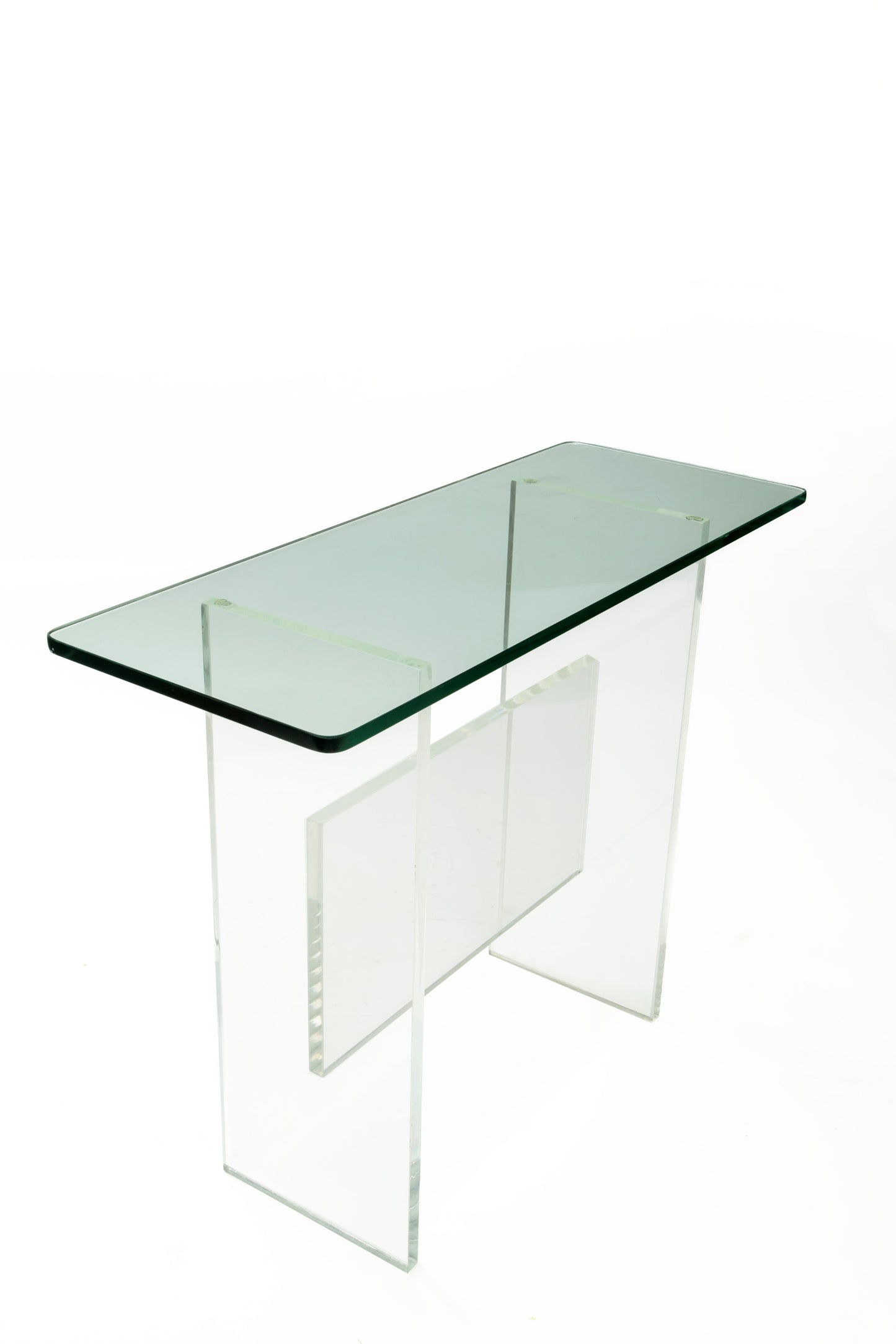 1970s crystal and plexiglass console attributable to Sandro Petti