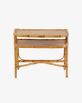 Consolle anni 70 da esterno in bamboo doppio ripiano