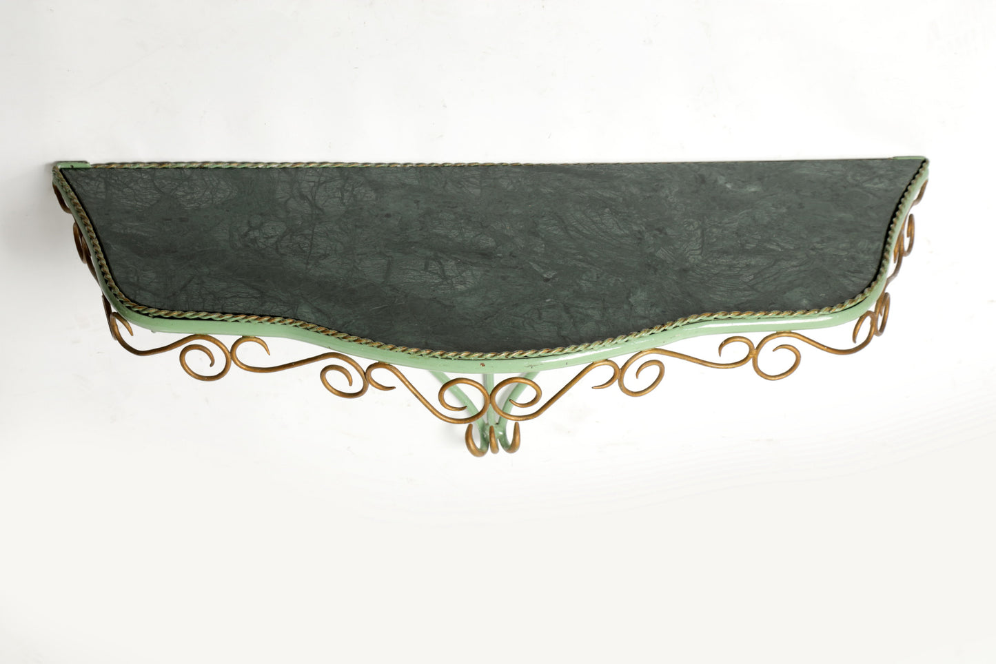 Consolle ferro smaltato marmo verde anni 60