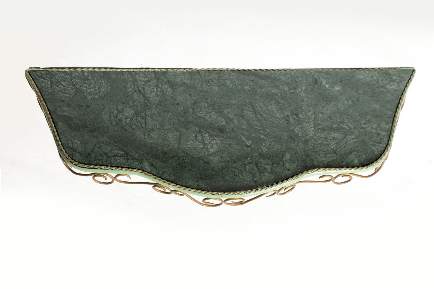 Consolle ferro smaltato marmo verde anni 60
