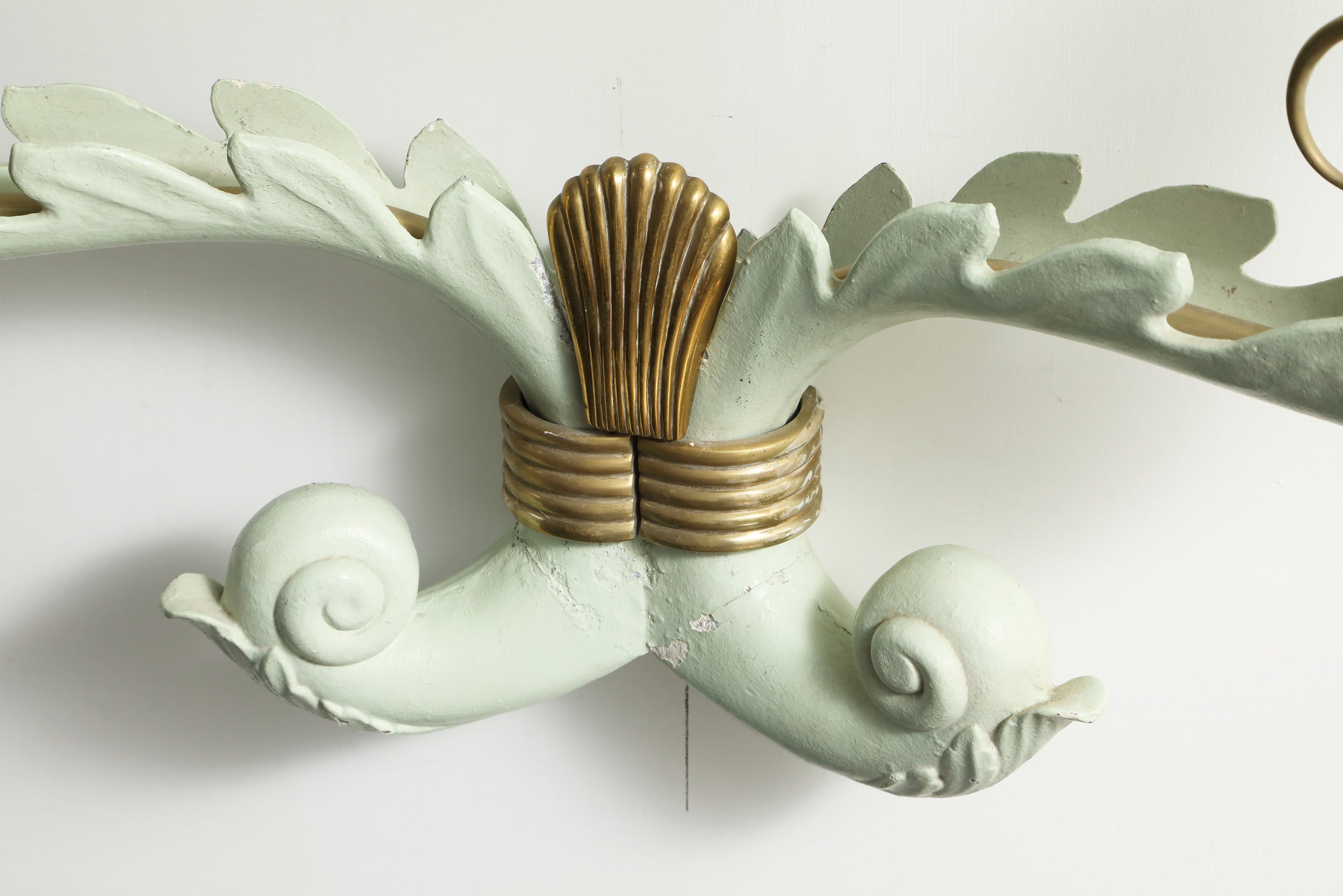 1950s enamelled metal and crystal console
