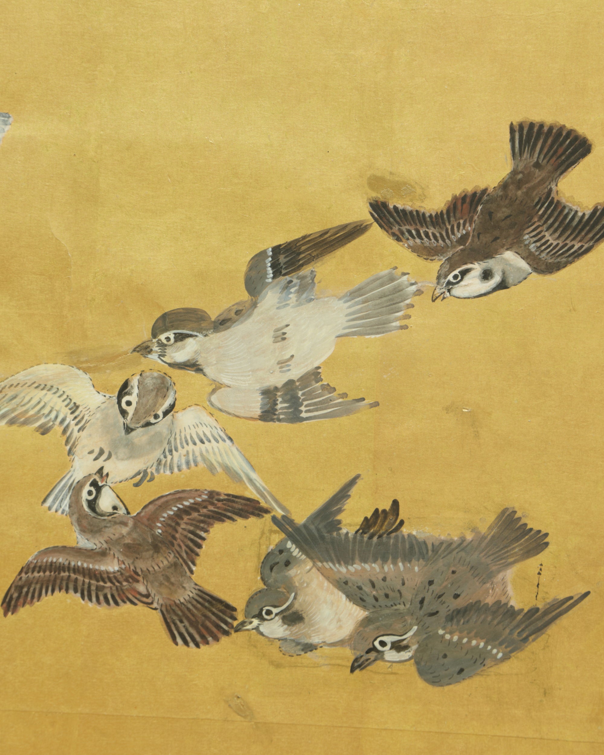 Pair of Byōbu Take-ni-Suzume