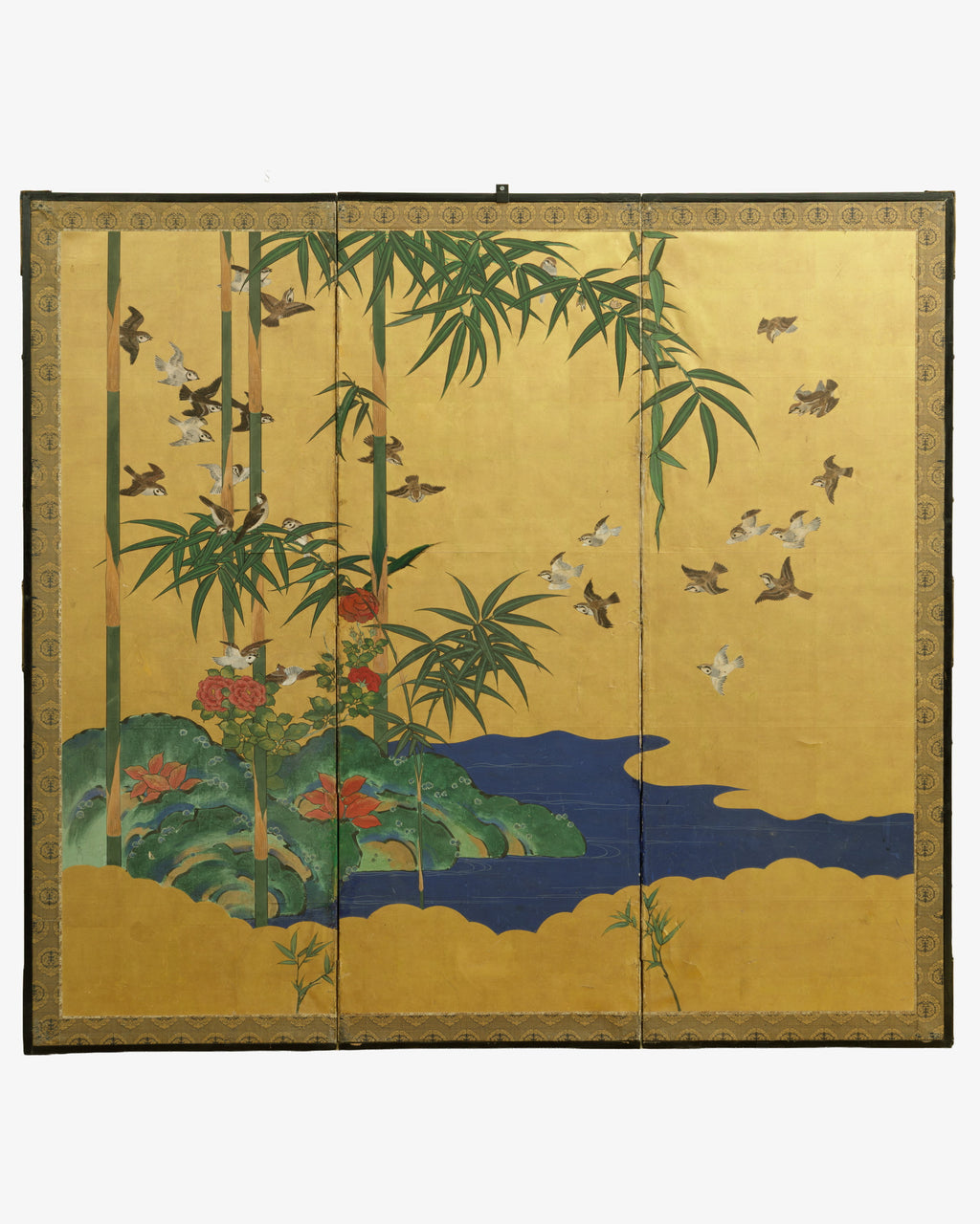 Pair of Byōbu Take-ni-Suzume