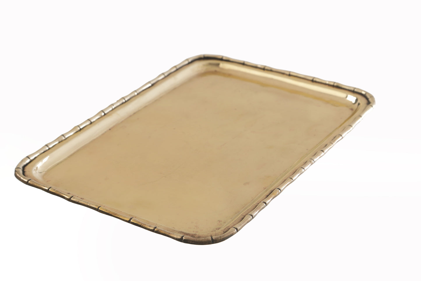 Pair of brass bamboo trays from the 1970s