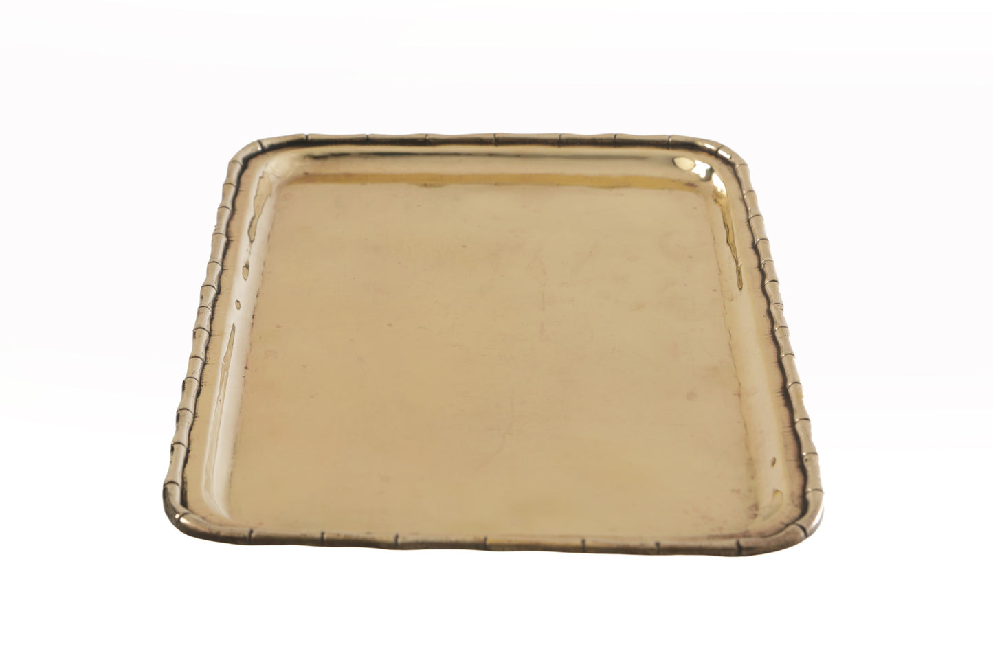 Pair of brass bamboo trays from the 1970s