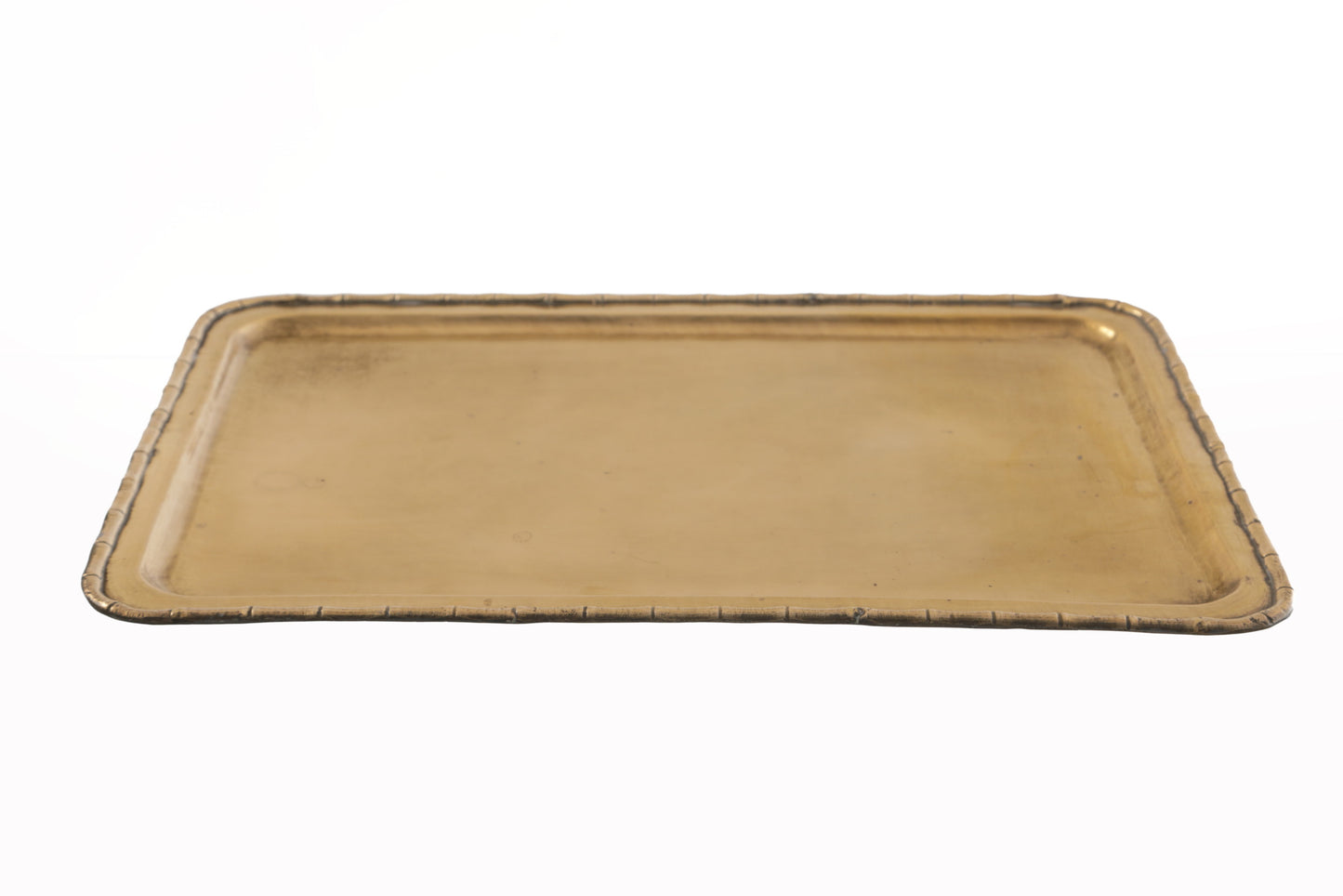 Pair of brass bamboo trays from the 1970s