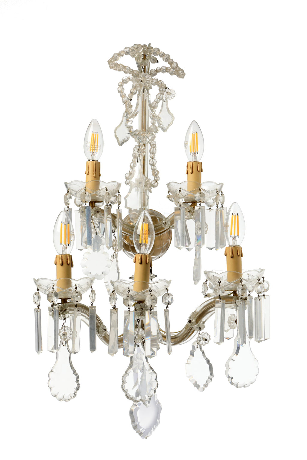 Coppia applique Cristallo di Bohemia 5 luci