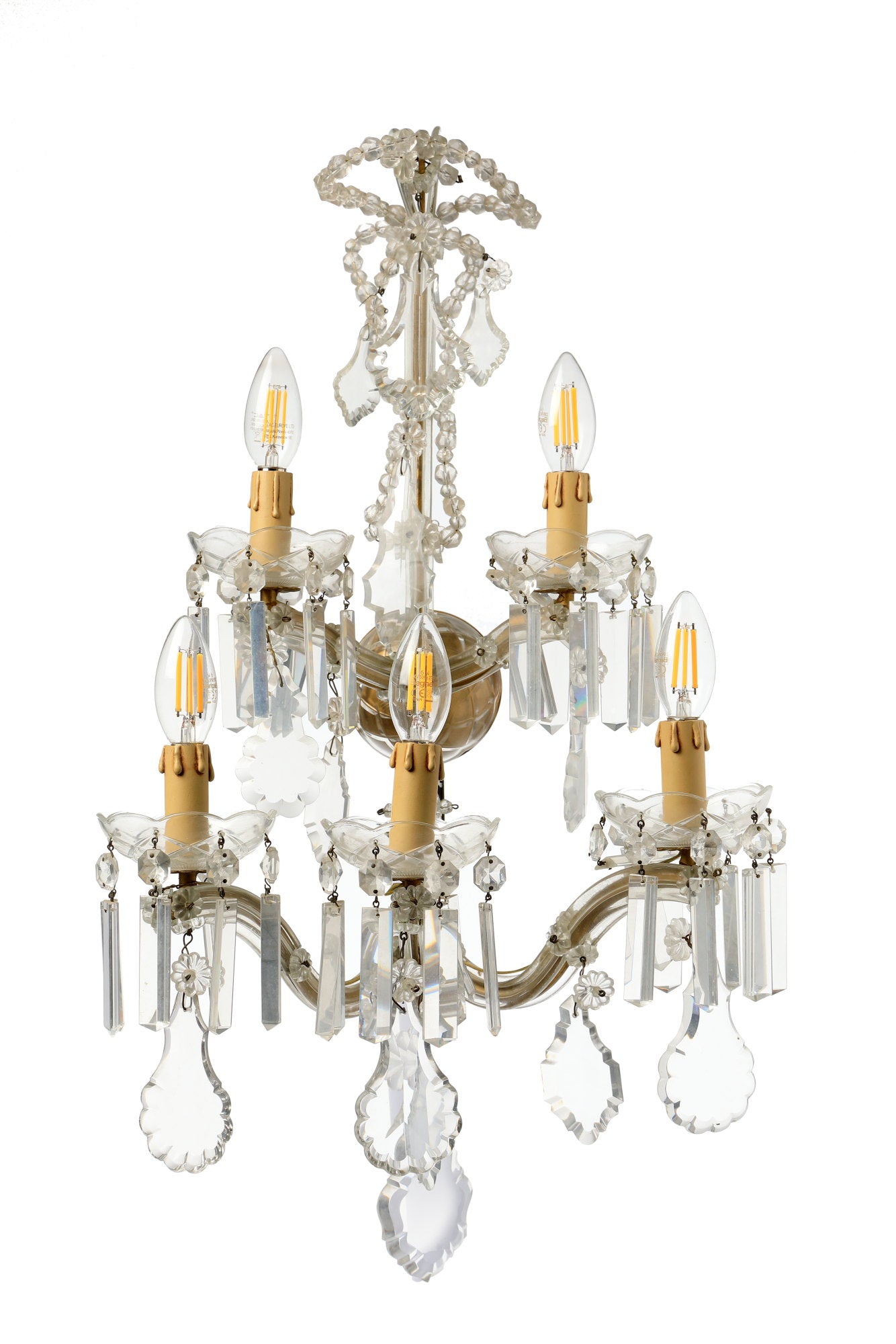 Coppia applique Cristallo di Bohemia 5 luci