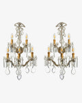 Coppia applique Cristallo di Bohemia 5 luci