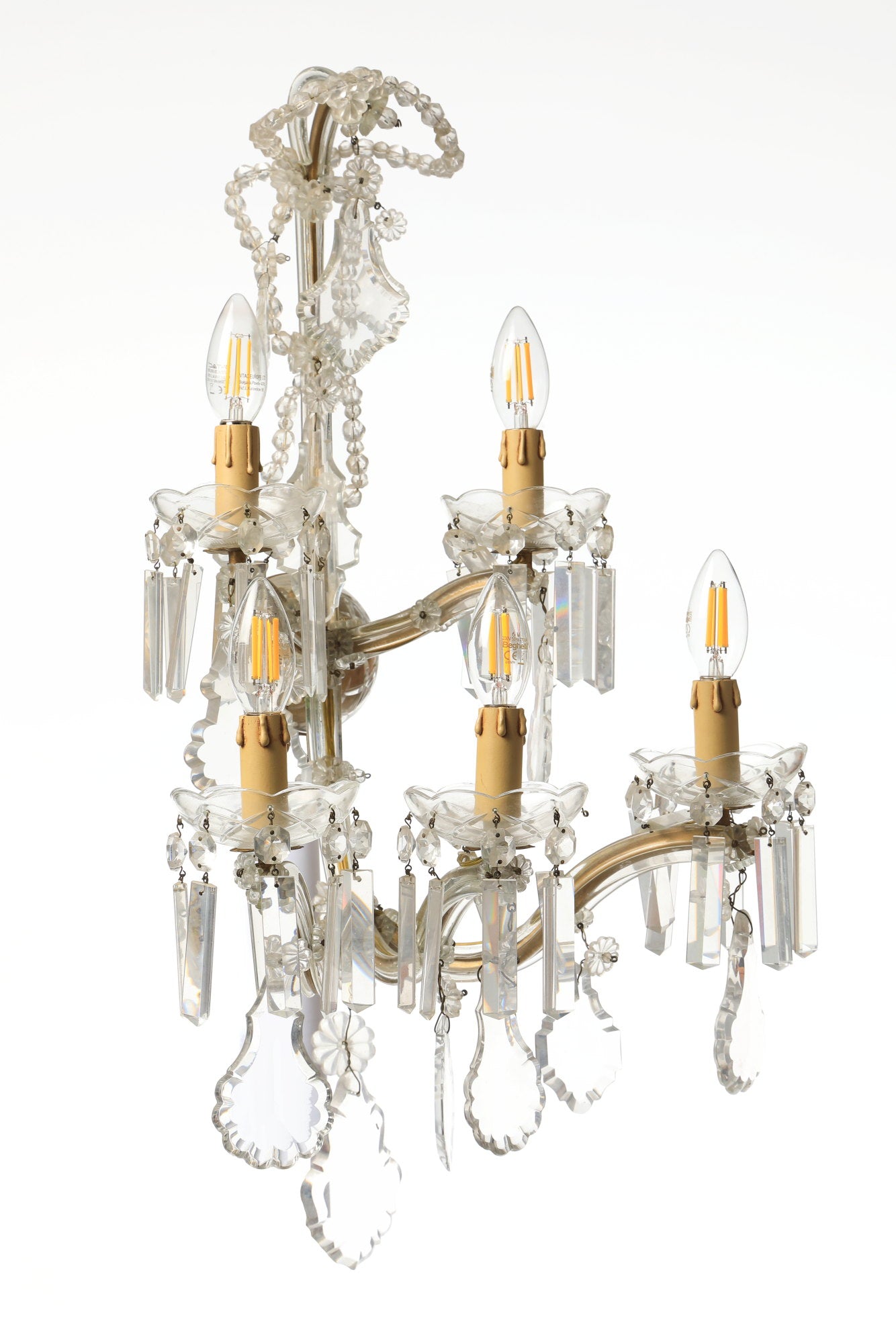 Coppia applique Cristallo di Bohemia 5 luci