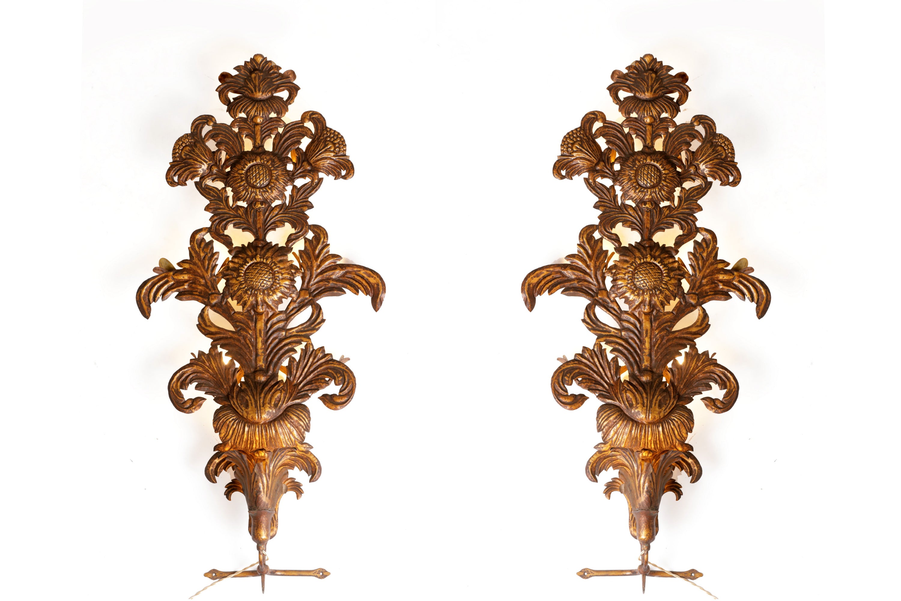Pair of 50's floral appliques